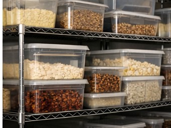 Organized back of house shelving